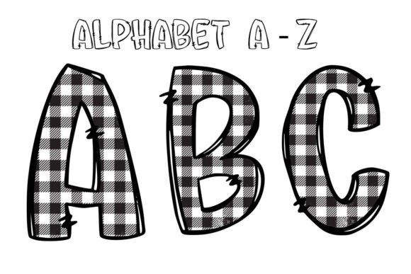 Alphabet Letters Doodle Christmas Black Illustrations Review
