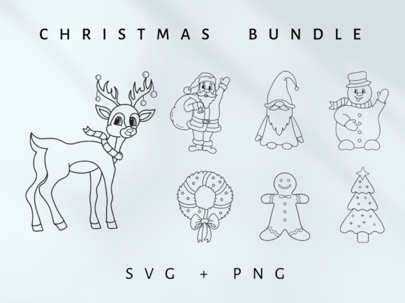 Christmas Bundle SVG PNG: Festive Illustrations