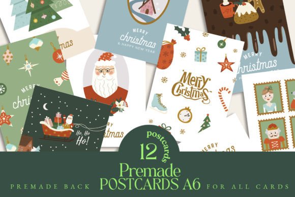 Christmas Clipart Card Set: Premium Illustrations