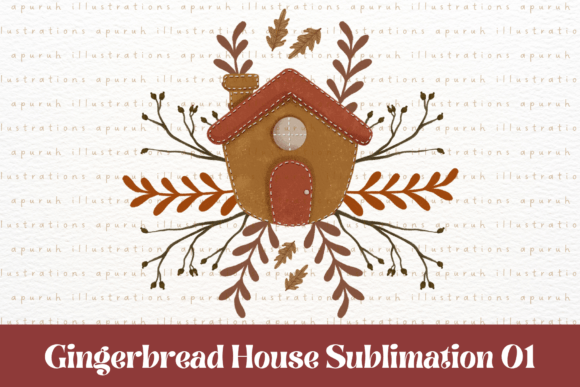 Christmas Gingerbread House Sublimation1: Festive Illustrations