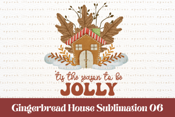 Christmas Gingerbread House Sublimation6: Festive Illustrations