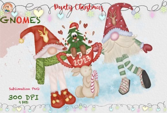 Christmas Gnomes Cup Sublimation: Festive Illustrations