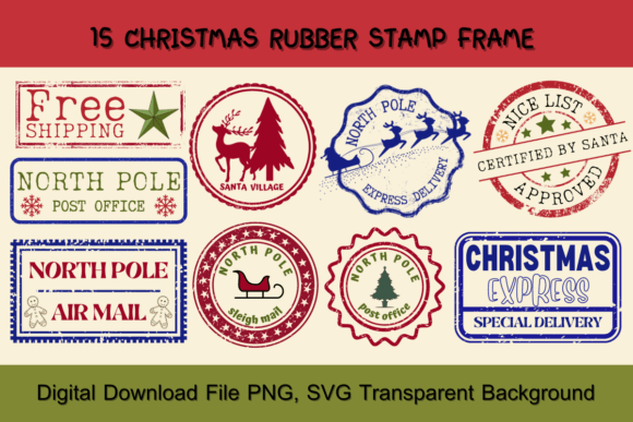 Christmas Rubber Stamp: Festive Illustrations