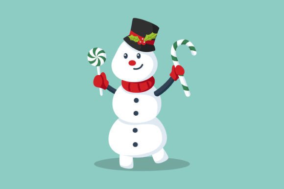Christmas Snowman Design Illustration for Branding