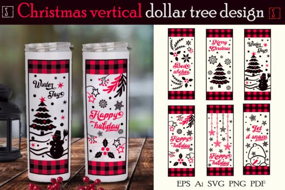 Christmas Vertical Dollar Tree: Bundle V Illustrations