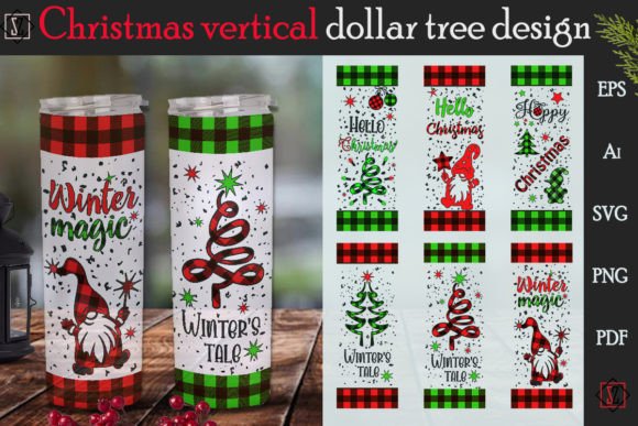 Christmas Vertical Dollar Tree: Festive Illustrations