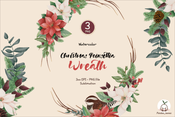 Christmas Wreath Decorative Poinsettia Illustrations Review