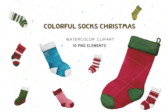 Colorful Socks Christmas Illustrations