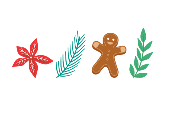 Decorative Christmas Set: Festive Illustrations for Crafters