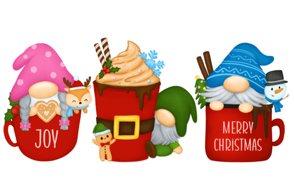 Family Gnome Christmas Sublimation: Festive Illustrations