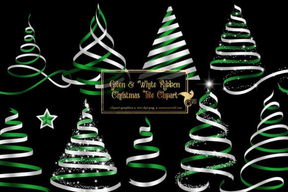 Green and White Ribbon Christmas Trees: Illustrations Review