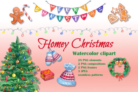 Homey Christmas Watercolor Cliparts Set Review