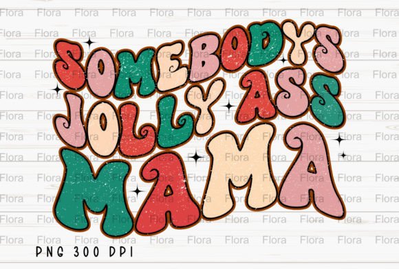 Jolly Mama Retro PNG: Festive Illustrations