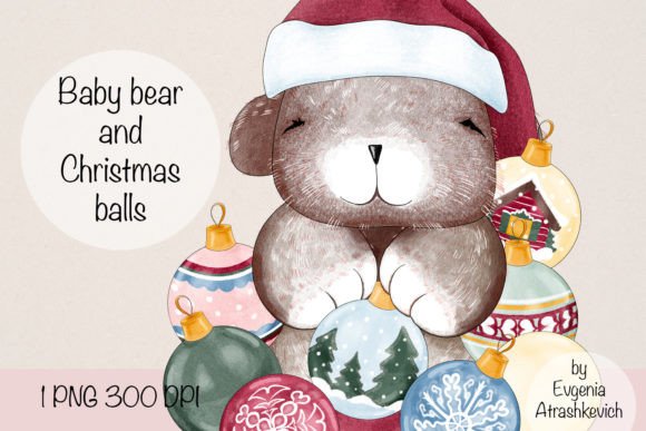 Little Bear Christmas Balls: Festive Illustrations