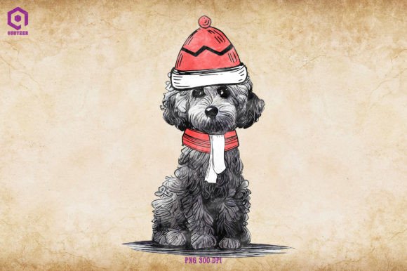 Poodle Cozy Christmas Illustrations Review