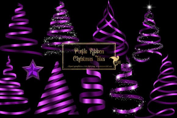 Purple Ribbon Trees: Illustrations for Design