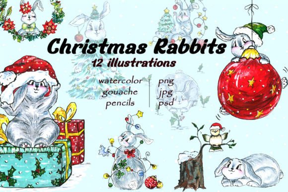 Review: Christmas Rabbits 12 Illustrations