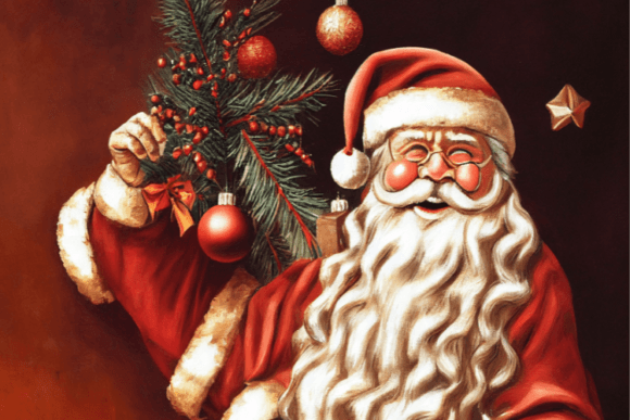 Rustic Santa Oil Paint Illustrations Review