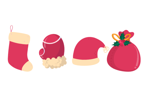 Santa Christmas Set Decoration: Festive Illustrations