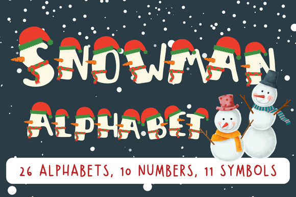 Snowman Christmas Alphabet Letters: Festive Illustrations