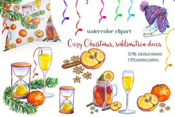 Watercolor Christmas Clipart: Cozy Illustrations